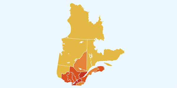 Québec élargit la zone rouge et pointe à nouveau du doigt les rassemblements intérieurs