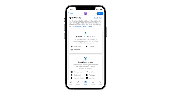 Apple ajoute des étiquettes de confidentialité à la description des applications offertes dans son App Store