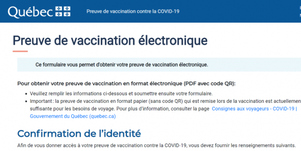 Une preuve vaccinale désormais disponible pour voyager hors Québec