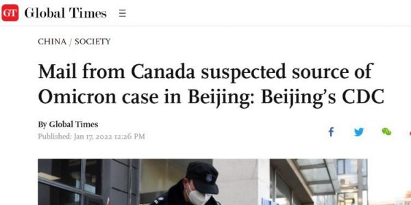 Pékin laisse entendre que le Canada lui a envoyé Omicron