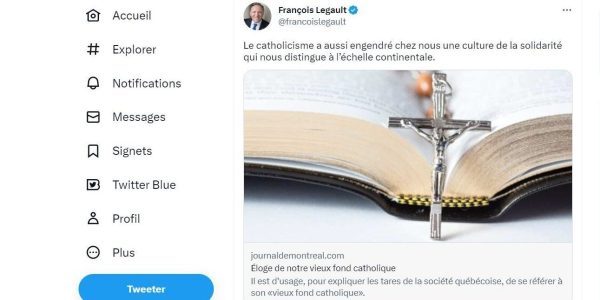 Un tweet de Legault sur le catholicisme a suscité de vives réactions