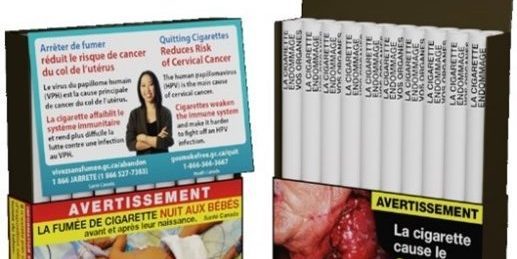 Des avertissements contre le tabagisme imprimés sur les cigarettes 