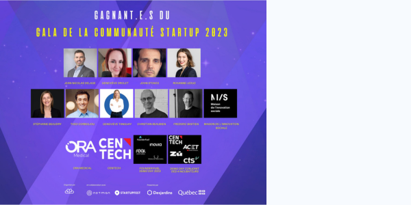 Rencontrez les gagnants du Gala des Prix de la Communauté Startup 2023