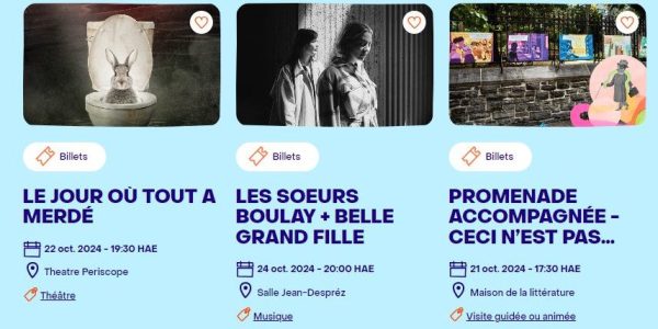 Nouveau site dédié aux sorties culturelles 