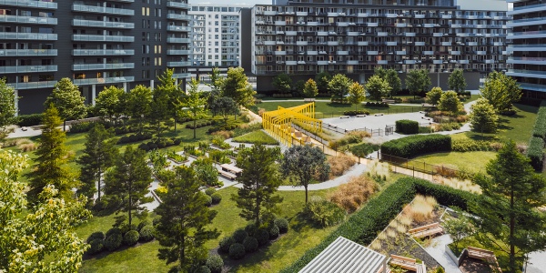 Vivez au cœur des jardins de Solar Uniquartier, à Brossard